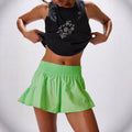Women's High-Waisted Quick-Dry Yoga Shorts With Ruffled Hem