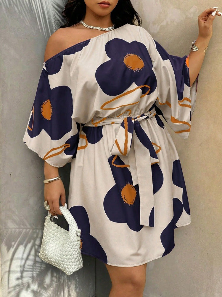 Resort-Style Women's Plus-Size Off-Shoulder Dress