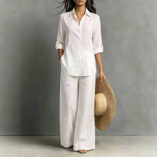 Bohemian Springsummer Resort-Style Top And Pants Set For Europe And America