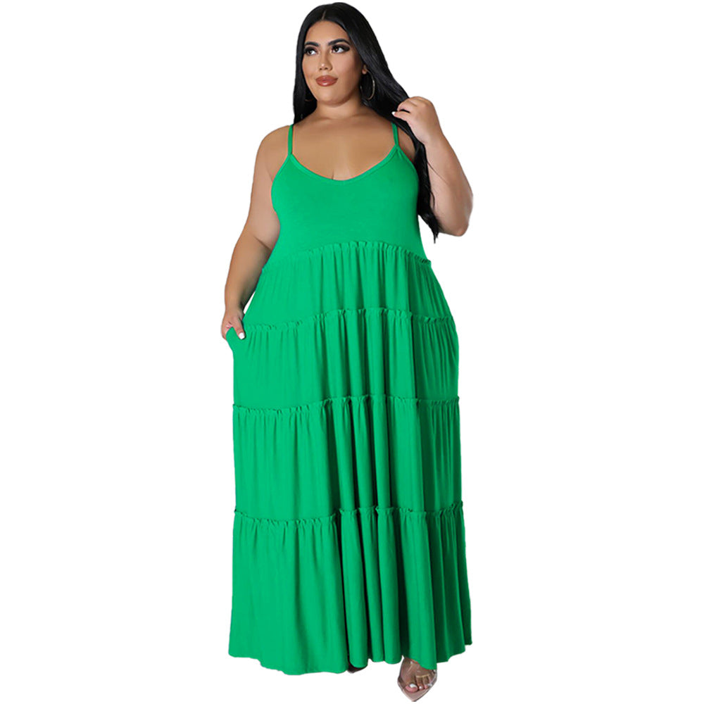 Color-Added Amazon Cross-Border Supply Strapless Long Doll Dress