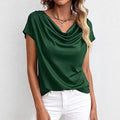 Casual, Fashionable Solid-Color Short-Sleeve Top