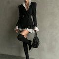 Springautumn New Arrival Patchwork Color-Block Long-Sleeve Dress