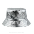 Summer Best-Selling Laser-Embossed Sequin Boater Hat, Pu Bucket Hat, Fashionable Trend Street Hat, Outdoor Sun Protection Double-Sided Sunshade Hat