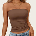 Women's Solid-Color Sleeveless Tube Top With Off-Shoulder Design