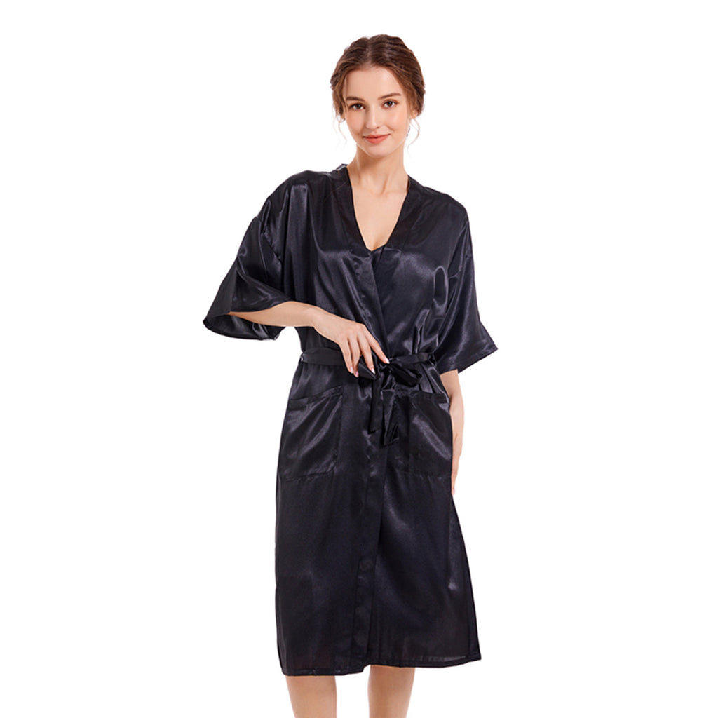 Women's Satin Ultra-Thin Collarless Nightgown