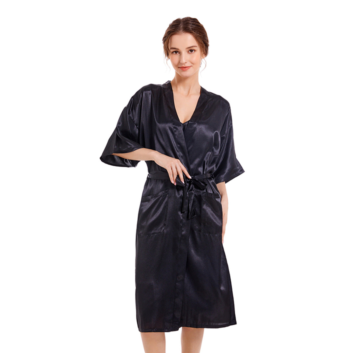Women's Satin Ultra-Thin Collarless Nightgown