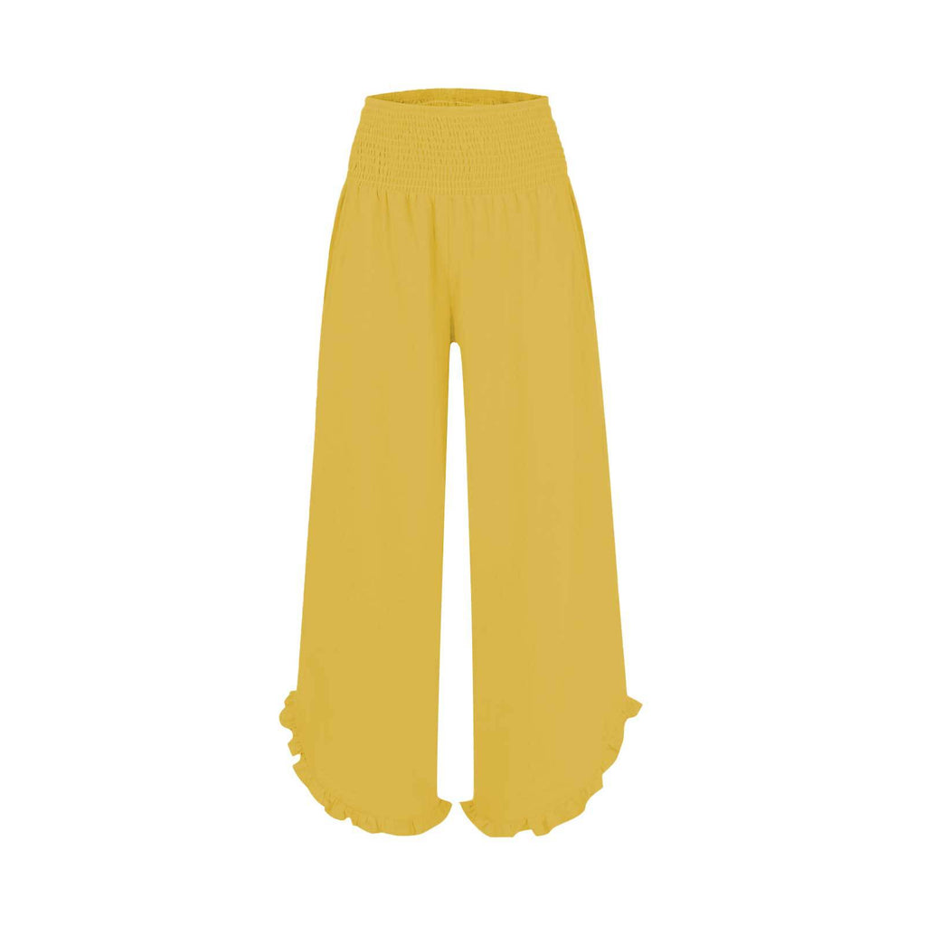 Women's Solid-Color Loose-Fitting Casual Wide-Leg Trousers