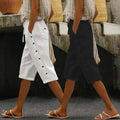 Women's Button-Front Loose-Fitting Versatile Casual Shorts