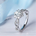 Women's Copper Ring With Round Zircon Inlay