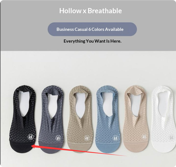 Mens Ankle Socks Summer Thin Style With Ice-Silk Cotton Lining And Breathable Mesh
