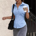 Professional Commuter Slimming Lapel Short-Sleeve Shirt