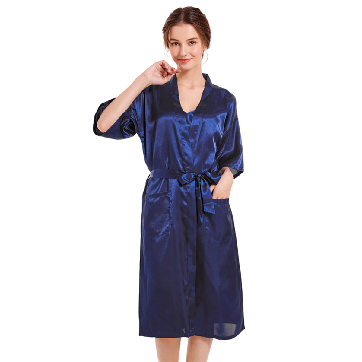 Women's Satin Ultra-Thin Collarless Nightgown
