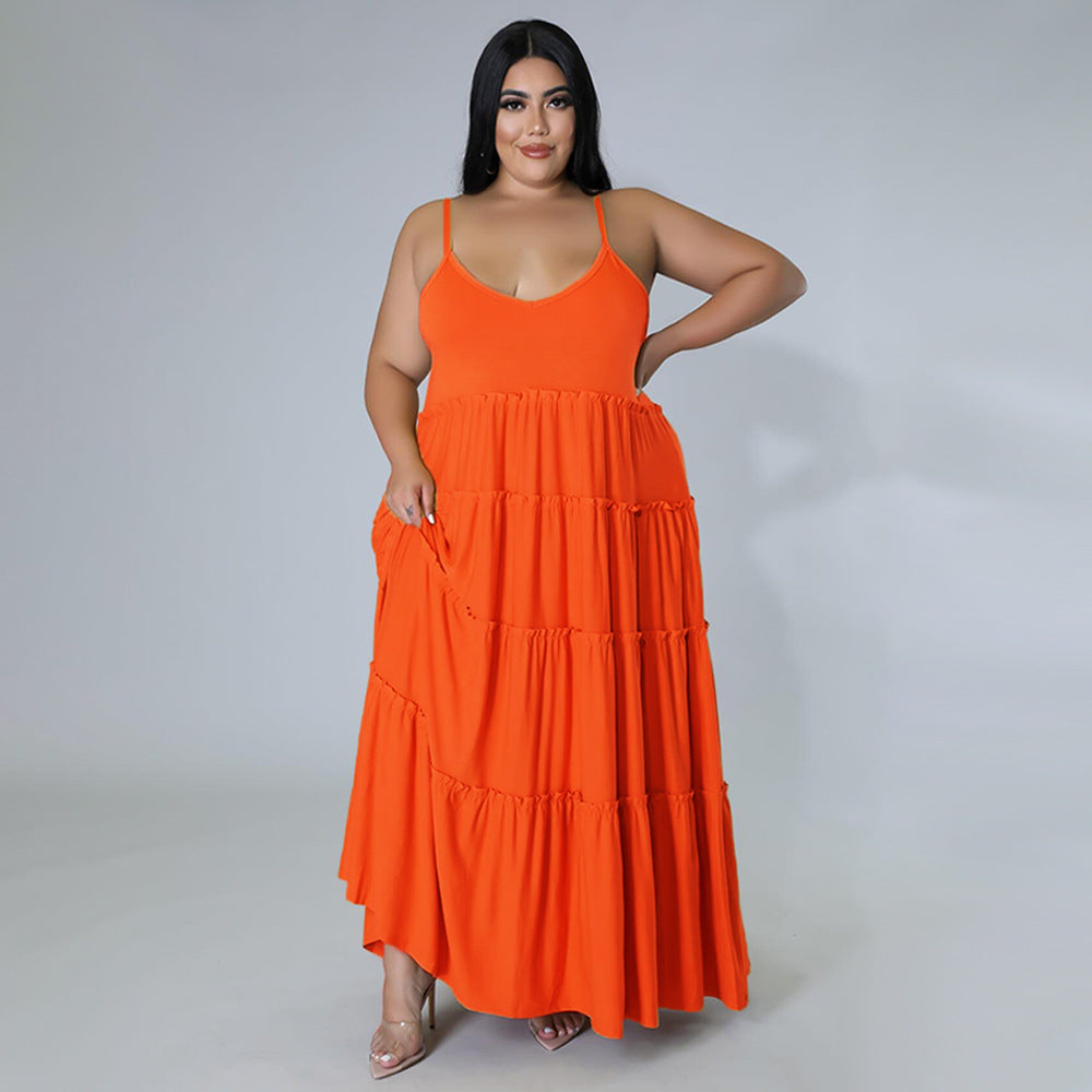 Color-Added Amazon Cross-Border Supply Strapless Long Doll Dress