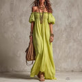 Elegant Casual And Relaxed-Fit Off-Shoulder Dress