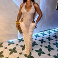 Halter Lace-Up Evening Dress
