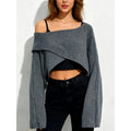Irregular Short Knit Sweater Crop Top