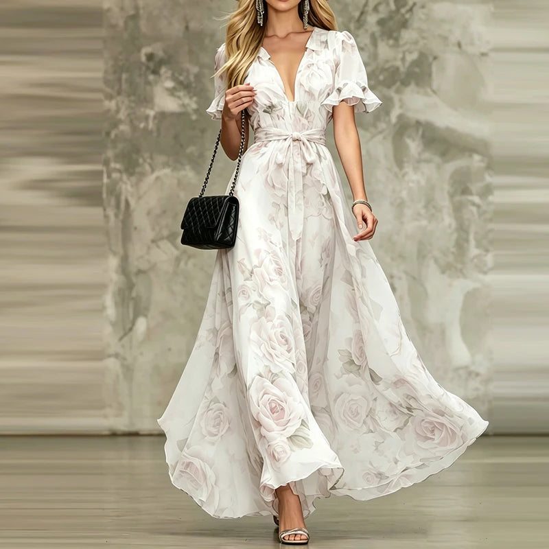 Flower Print Boho Party Dress