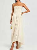 Lace Embroidery Splice Party Dress Elegant Off Shoulder