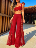 Lace Embroidery Beach Set