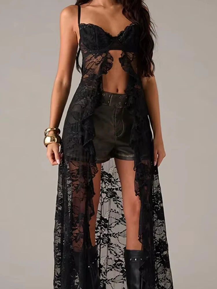 Backless Sheer Cardigan Cover-up