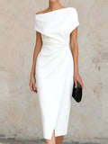 One Shoulder Midi Dress Summer Casual