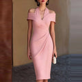 Halter Ruched Midi Dress