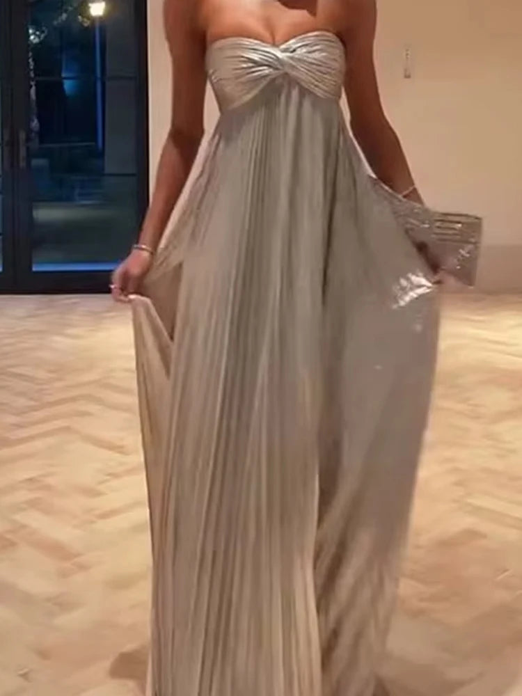 Strapless High Waist Holiday Dress