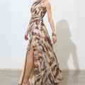 Draped Tie-Dye Print Party Dress