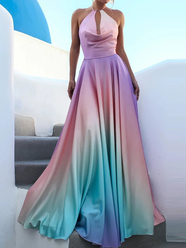 Halter Sleeveless Swing Dress