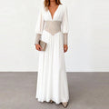 Fashion High Waist Solid Long Party Dress Women's