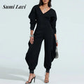 Deep V-neck Jumpsuit Size Women's Casual