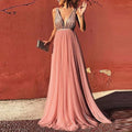 Sequined Patchwork Waist Long Dress