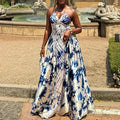 Draped Maxi Dress Pattern Printed