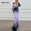 Off Shoulder High Waist Evening Dress Elegant Pleat