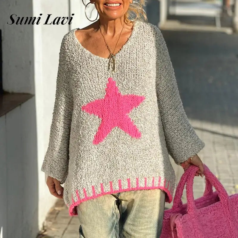 Fall Women Sexy V-neck Long Sleeve Jumper