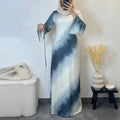Abstract Printed Draped Long Dress
