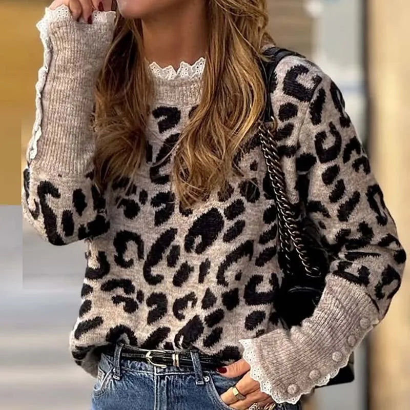 Women's Fashion O-neck Knitted Blouse