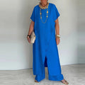 Simple Solid Loose Pant Suits