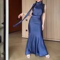 Sexy Sleeveless Solid Summer Maxi Dress