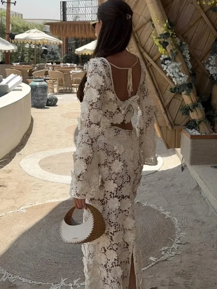 Elegant O-Neck Crop Top & Fishtail Skirt Set