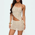 Halter Asymmetric Hem Top & Mini Skirt Set