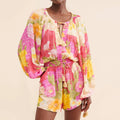 Floral Print Pullover & Short Pant Set Size 10