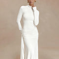 High Waist Solid Evening Dress Casual Draped