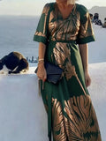 Bohemian Dress Vintage Pattern Print Size 10