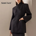 Casual Pocket Jacket Women's Elegant Outerwear