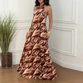 Contrasting Striped Knit Party Dress