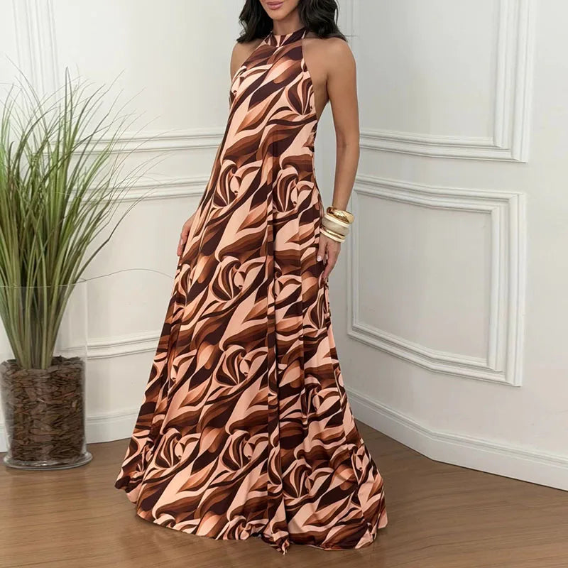 Contrasting Striped Knit Party Dress