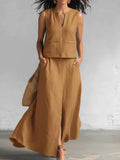 Split Loose Long Skirt Suit Set