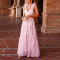 V-neck Sleeveless Boho Chiffon Dress