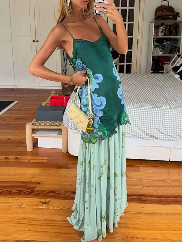 Elegant Pattern Print Vacation Set